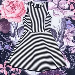 Black and white striped scuba dress